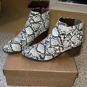 Snake skin printed booties